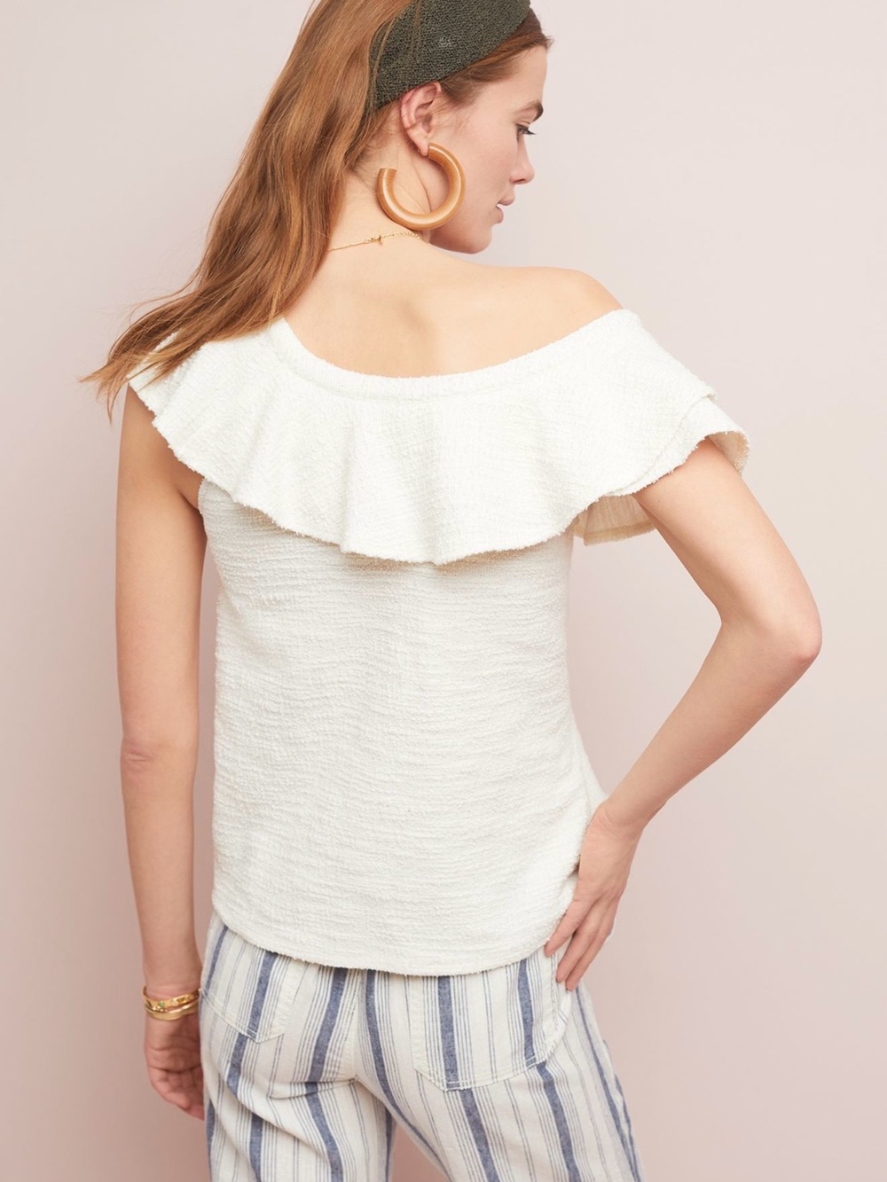 dolan Ivory Off-Shoulder Ruffle Sweater - Picture 2 of 5